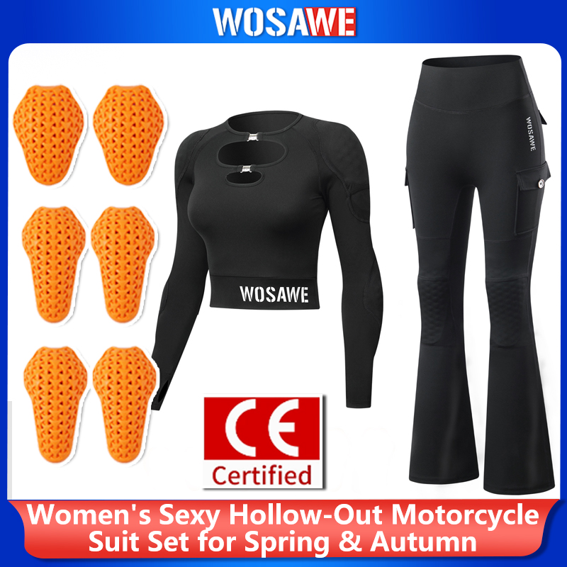 Motorcycle Gear Full Suit - WOSAWE Women Motorcycle Jacket and Flared