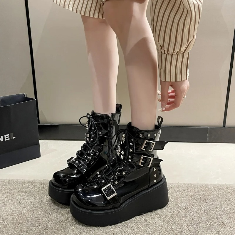 Motorcycle Gear Pants - Punk Style Thick Bottom Motorcycle Boots