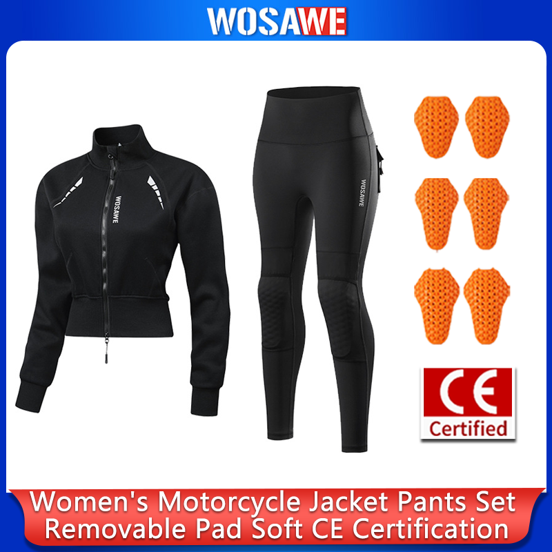Motorcycle Gear Jacket And Pants - WOSAWE Women Motorcycle Riding Suit CE