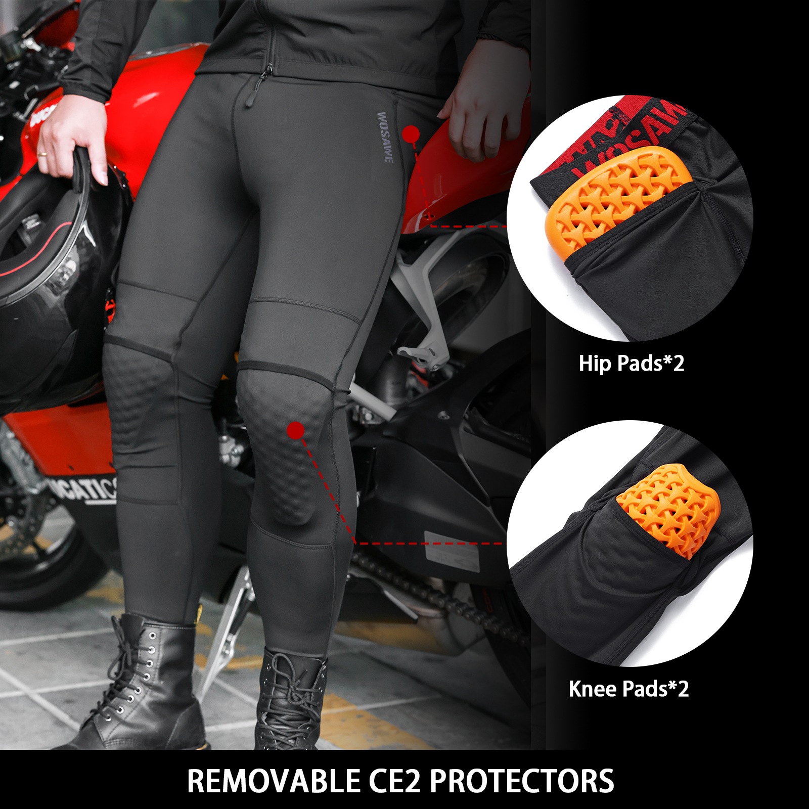 WOSAWE Motorcycle Compression  - مراجعة Motorcycle Gear Protection Levels وسعره