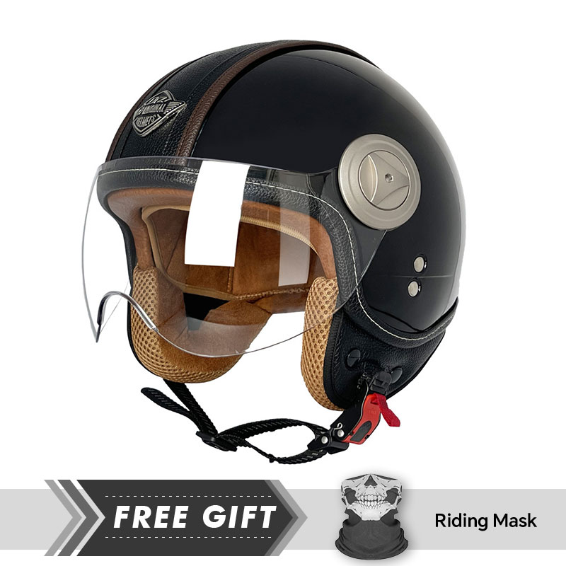 3/4 Open Face Helmet Vintage O - مراجعة Motorcycle Gear In Store وسعره