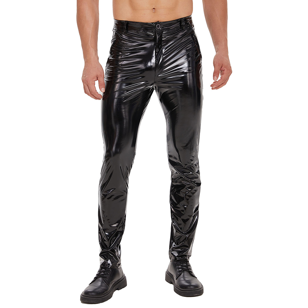 Mens Zip Leather Trousers Casu - مراجعة Motorcycle Gear Mens وسعره