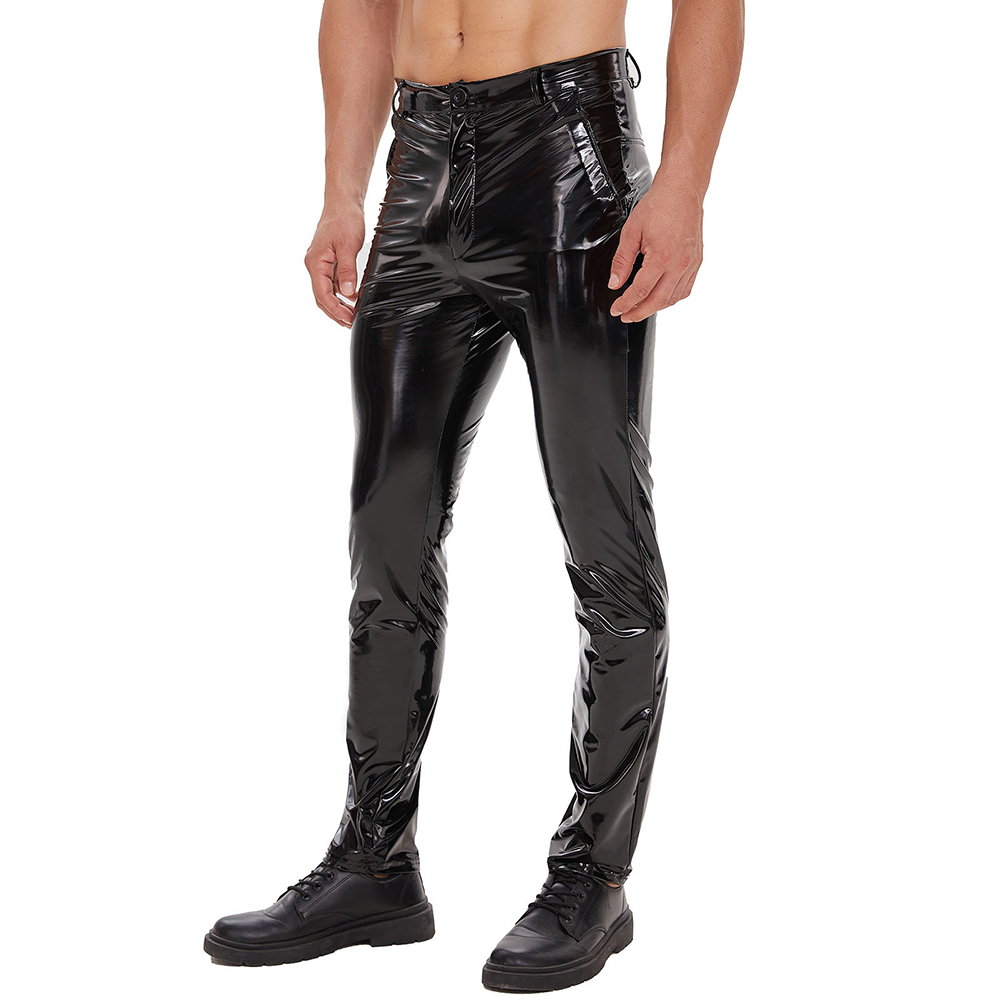 Mens Zip Leather Trousers Casu - مراجعة Motorcycle Gear Mens وسعره