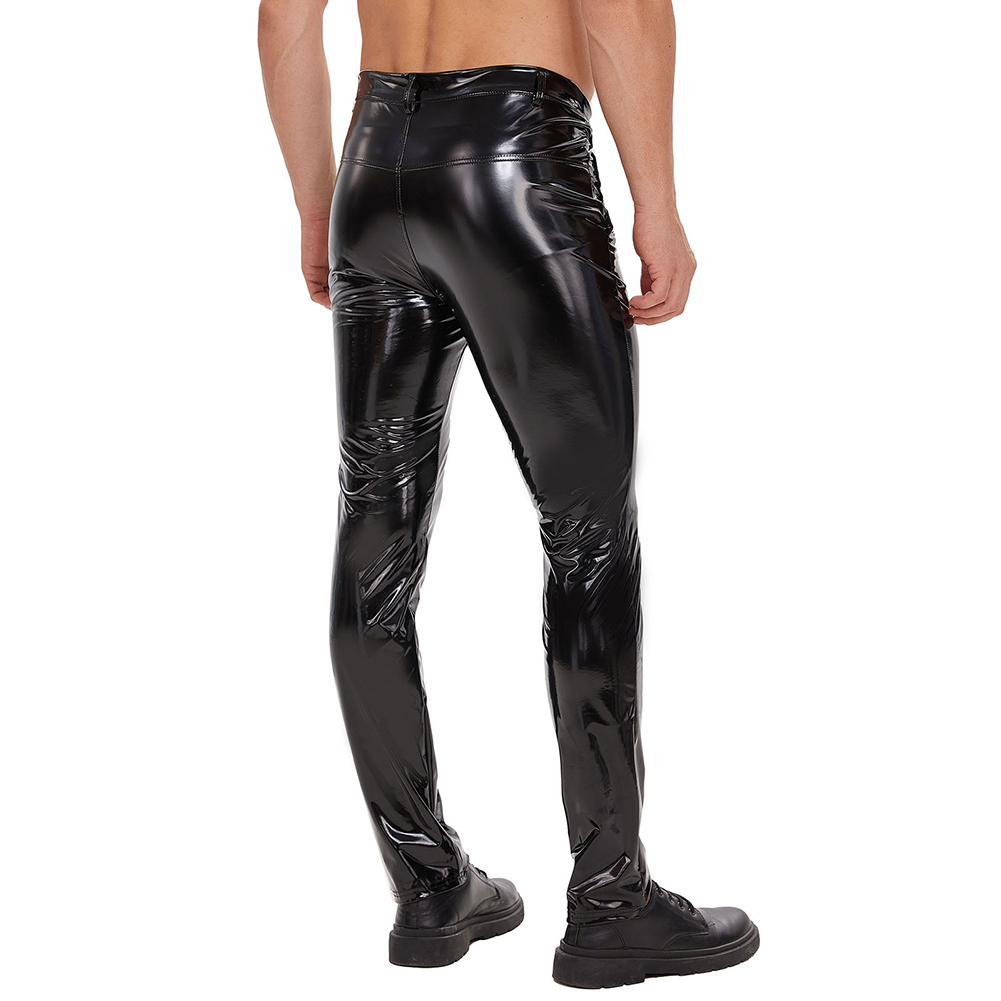 Mens Zip Leather Trousers Casu - مراجعة Motorcycle Gear Mens وسعره