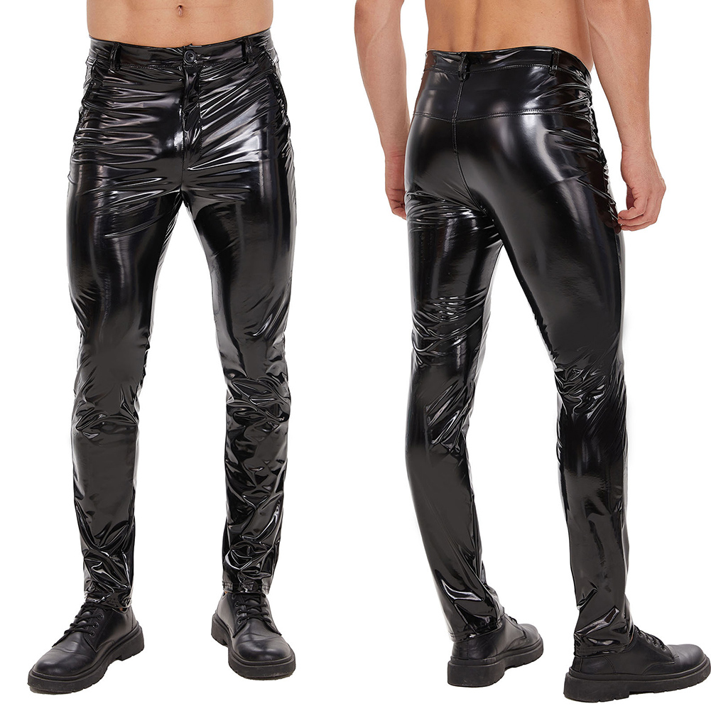 Mens Zip Leather Trousers Casu - مراجعة Motorcycle Gear Mens وسعره