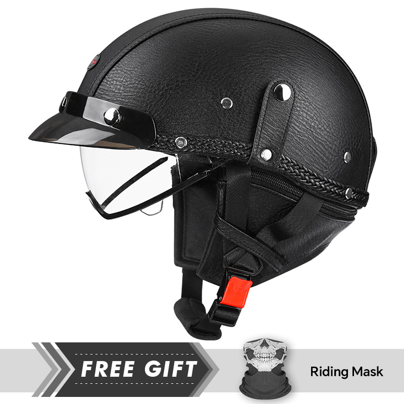 Men's Retro Motorcycle Half He - مراجعة Motorcycle Gear In Store وسعره