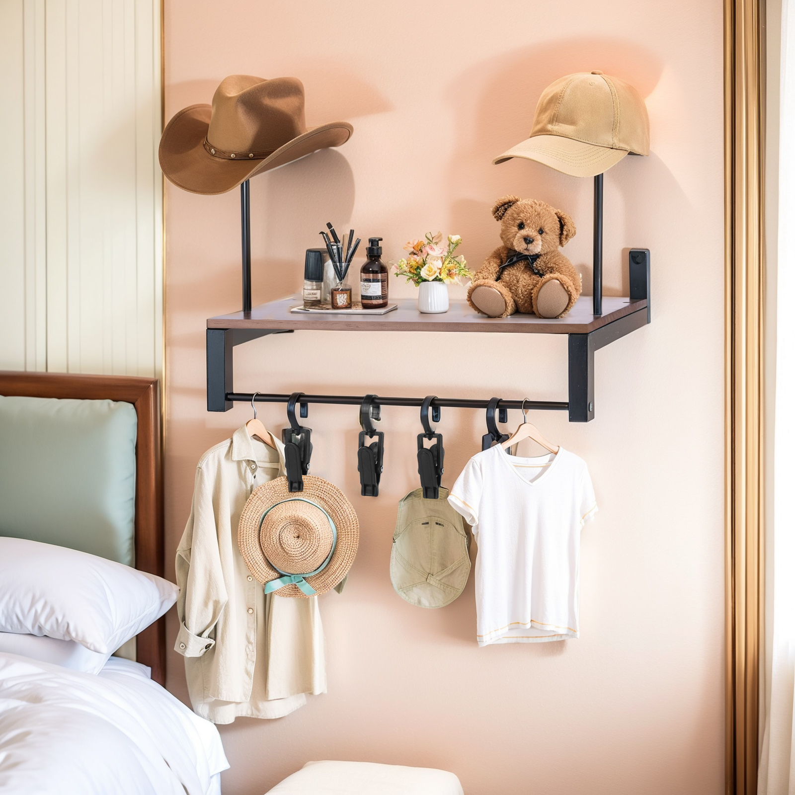 Wooden Motorcycle Helmet Holde - مراجعة Motorcycle Gear Hanger وسعره