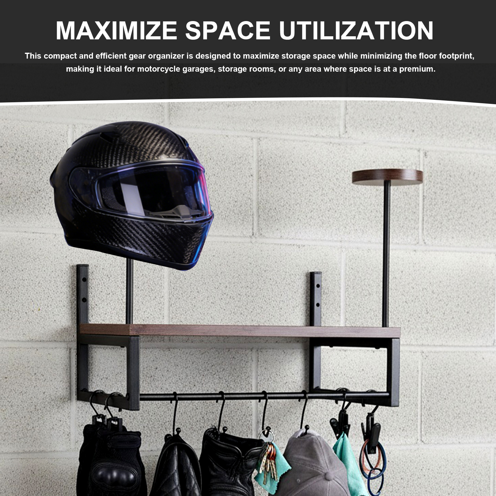 Wooden Motorcycle Helmet Holde - مراجعة Motorcycle Gear Hanger وسعره